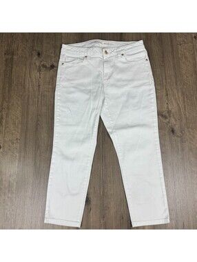 Michael Kors Women’s White Izzy Skinny Cropped  Denim Jeans - 8 Excellent